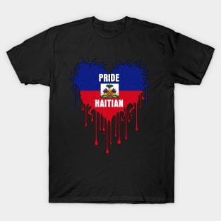 Haitian Pride Dripping Flag - Patriotic T-Shirt